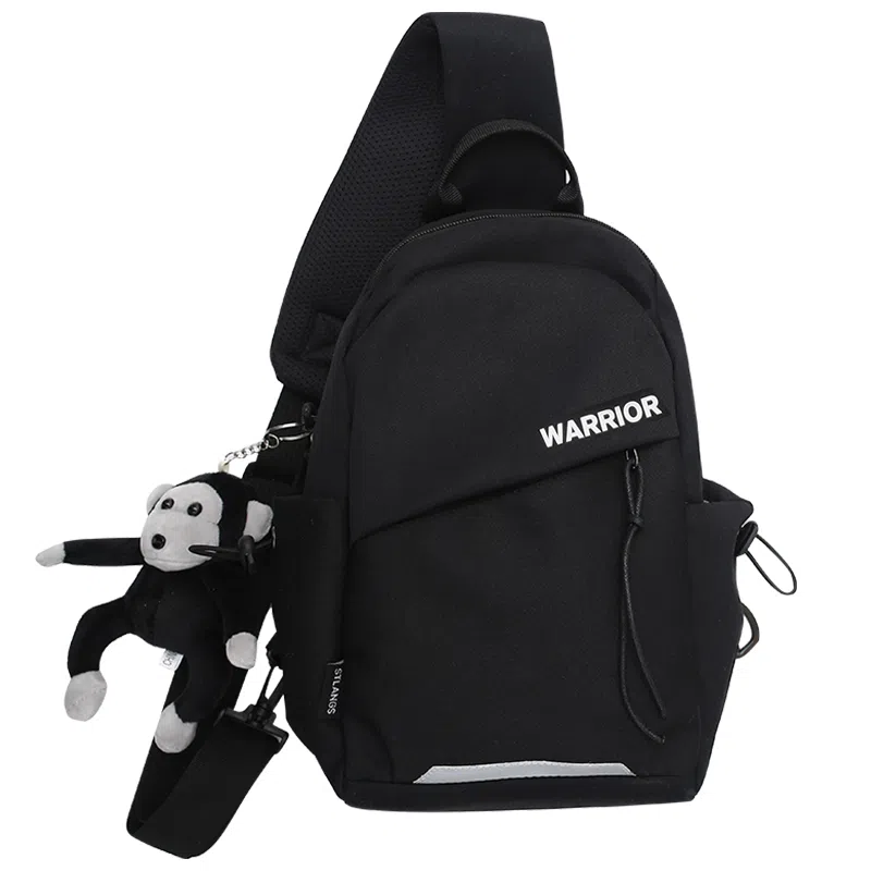 Warrior Nylon Crossbody Bag Black/White