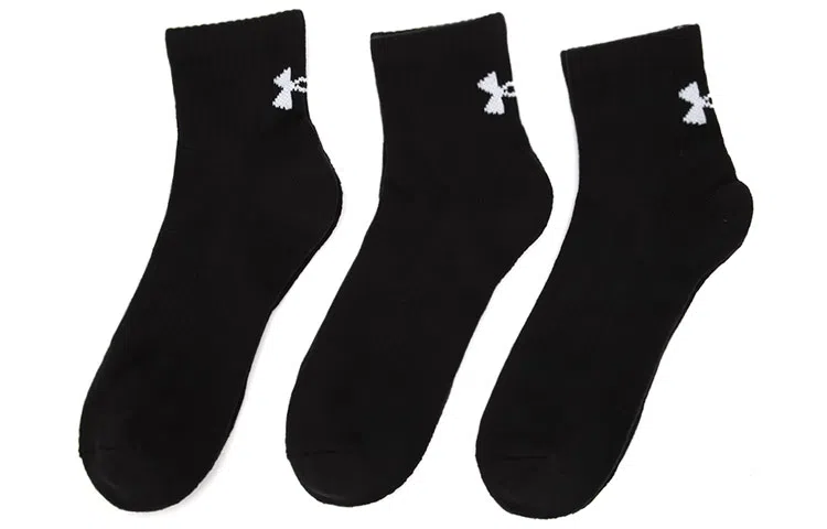 Under Armour Core Quarter Logo Socks 3-Pack Black