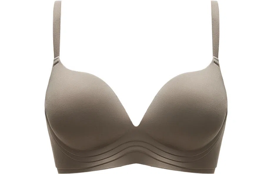 多情猫 纯色薄款聚拢防下垂文胸 深咖