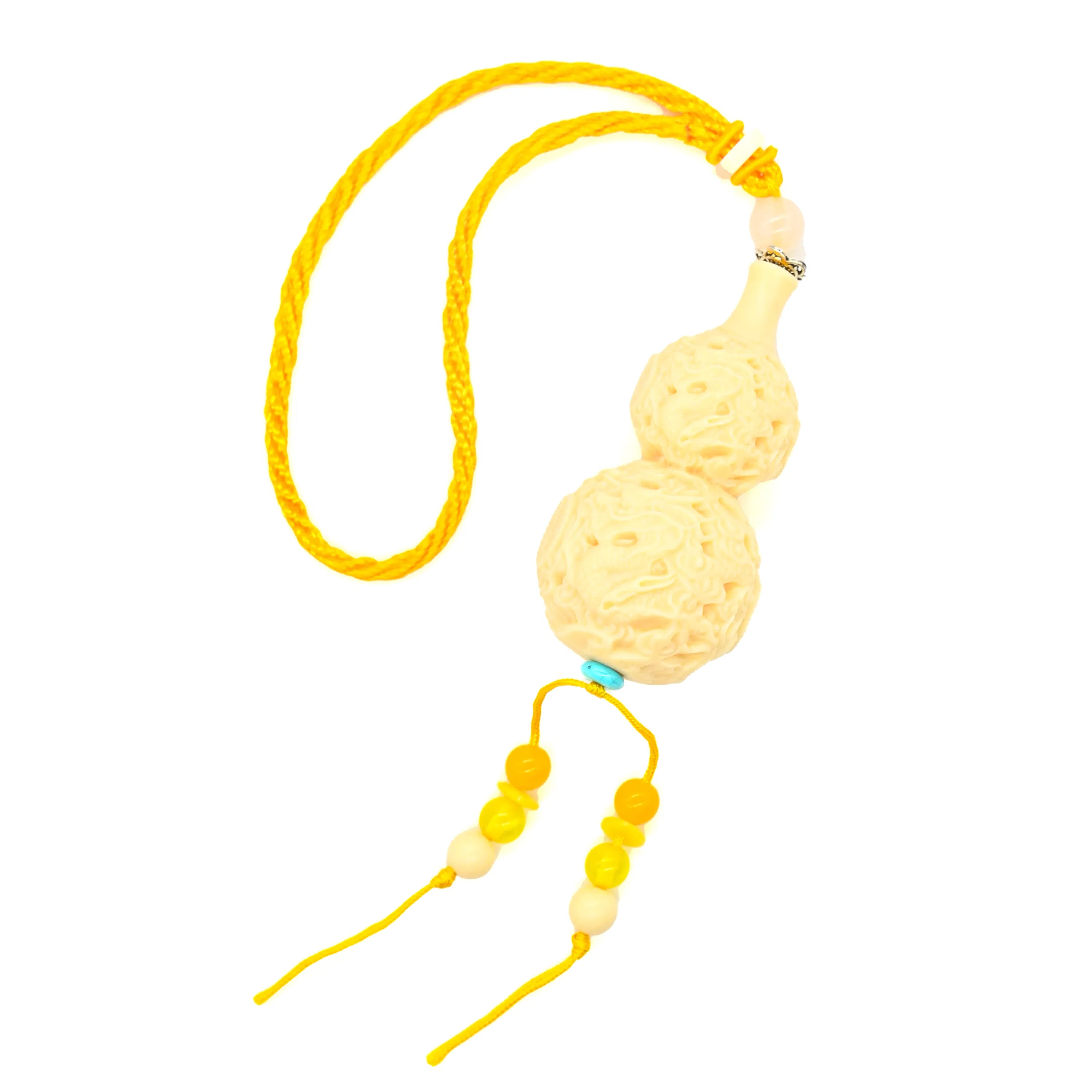 天纵 本命年招财转运国潮挂饰品 精雕祥云雕龙葫芦吊坠国风平安 象牙果 菩提手把件 男女同款情侣款