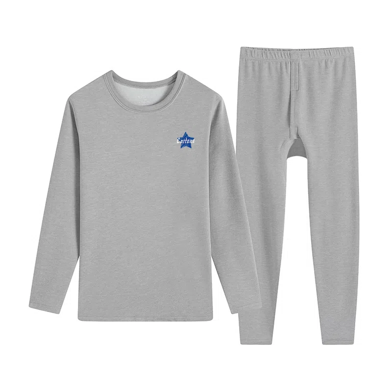 贴身领域 青少年德绒初中高中学生秋衣秋裤棉毛衫内衣保暖套装 男款