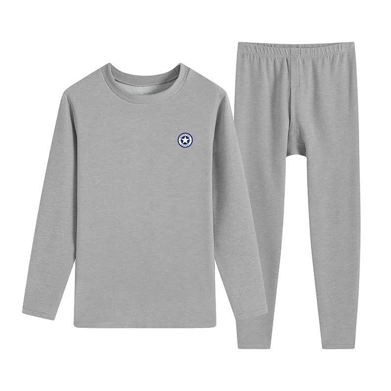 贴身领域 青少年德绒初中高中学生秋衣秋裤棉毛衫内衣保暖套装 男款