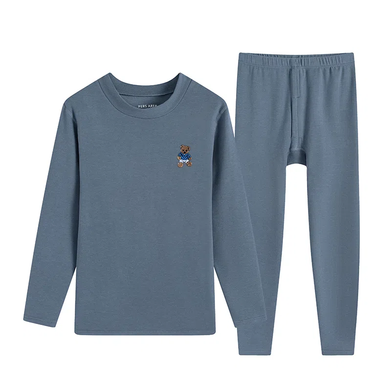 贴身领域 青少年德绒初中高中学生秋衣秋裤棉毛衫内衣保暖套装 男款