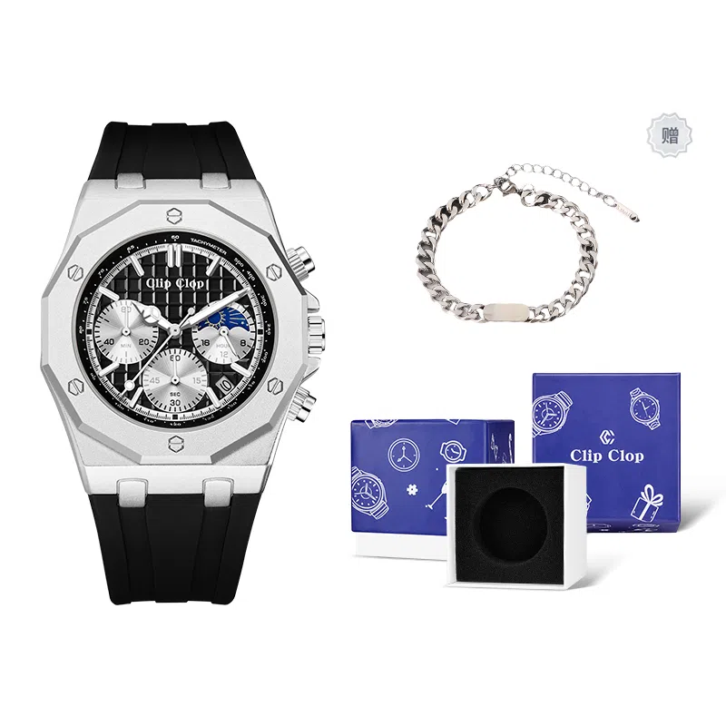 Clip Clop Mechanical Multifunction Sport Watch Black Dial