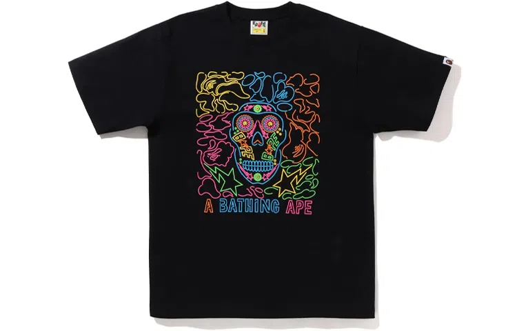 BAPE FW22 Halloween Neon Mexican Skull Tee T