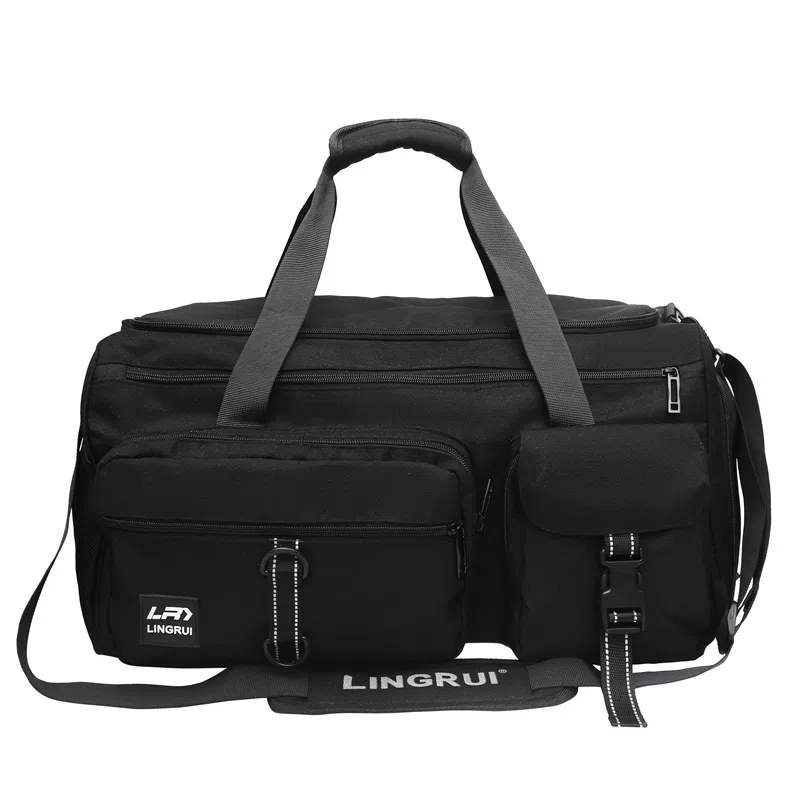 醇龙 多口袋干湿分离 尼龙 旅行包 男女同款情侣款 黑/军绿/灰/果绿