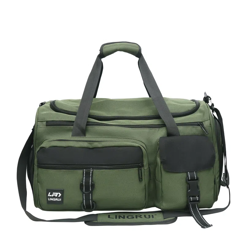醇龙 多口袋干湿分离 尼龙 旅行包 男女同款情侣款 黑/军绿/灰/果绿