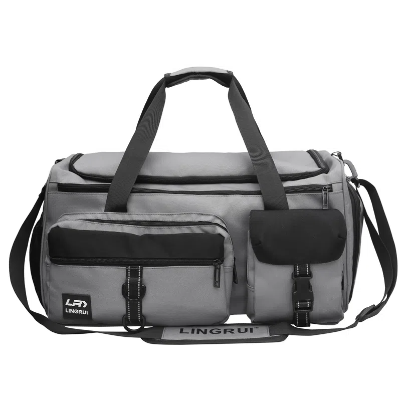 醇龙 多口袋干湿分离 尼龙 旅行包 男女同款情侣款 黑/军绿/灰/果绿