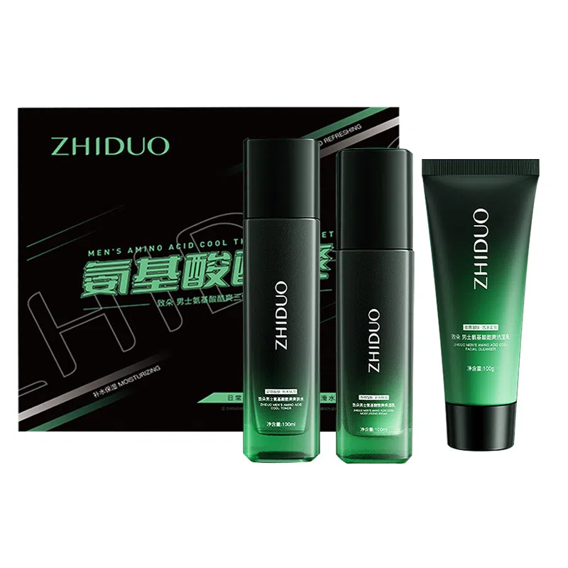 致朵 男士净爽控油 水乳洗面奶三件套 修复控油提拉紧致淡斑淡纹深层清洁清洁滋养祛痘补水除螨 改善暗沉粗