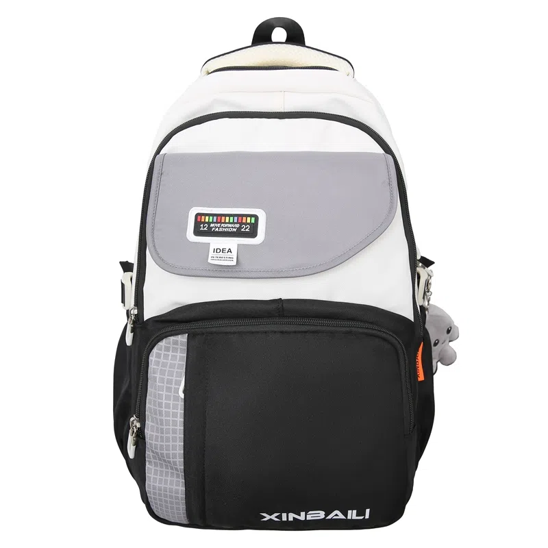 德力熊  男女通用多色学生书包高颜值撞色耐脏防水尼龙布双肩包外出旅行背包