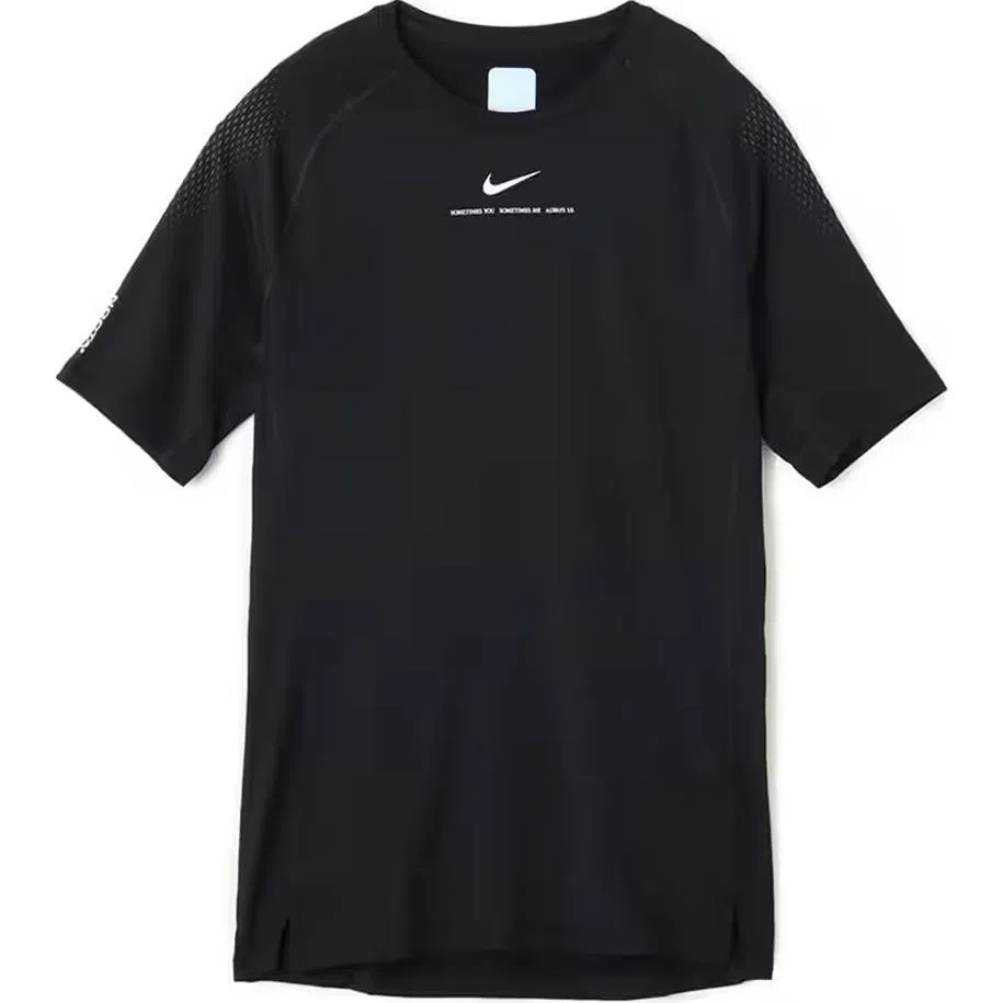 Nike Logo Print Slim Fit Crew Neck T-Shirt Black