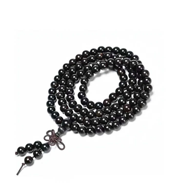 凯真 国潮新中式国风设计珠串 转运上岸考研 多圈叠戴文玩佛珠手持念珠 木作 手串 男女同款情侣款 黑檀 礼盒