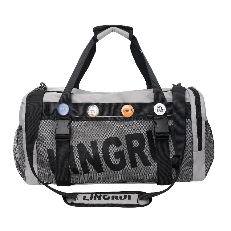 彤彤兔 干湿分离短途出差包手提行李袋 尼龙 旅行包 男女同款情侣款 黑色/灰色/黑色