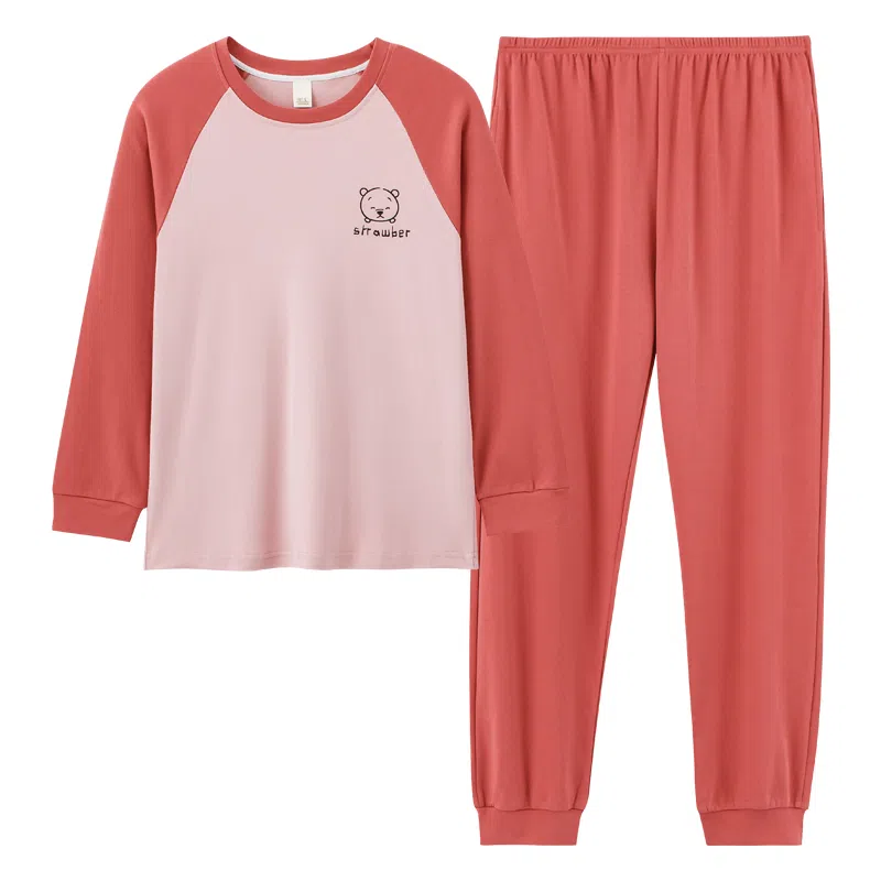 歌倩雅 长袖可爱休闲可外穿春秋冬季睡衣套装 女款 图片色