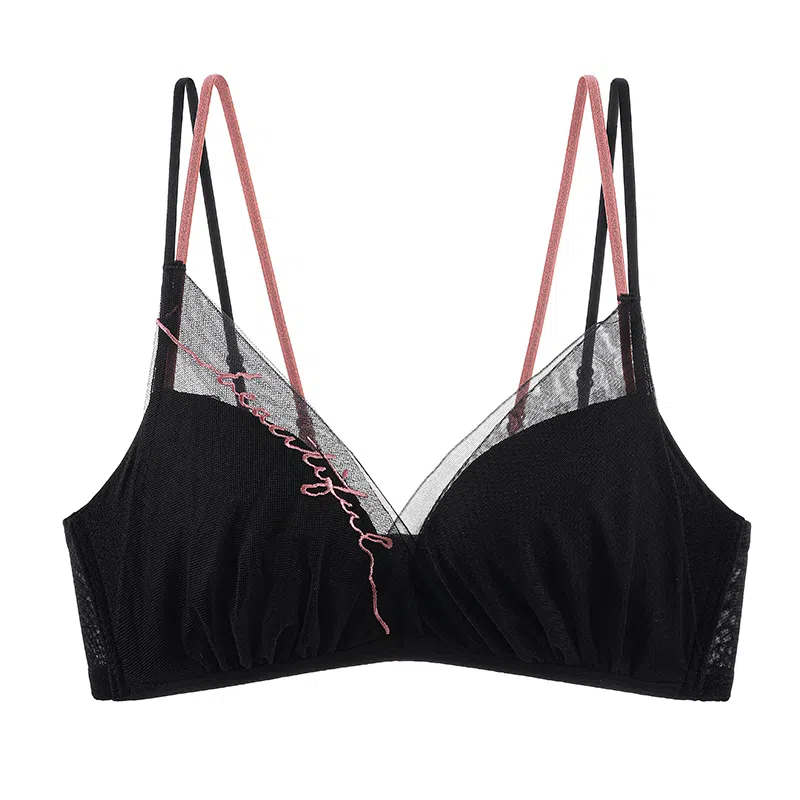 莫代尔 小胸聚拢上托防下垂收副乳无钢圈美背蕾丝薄款文胸 女款