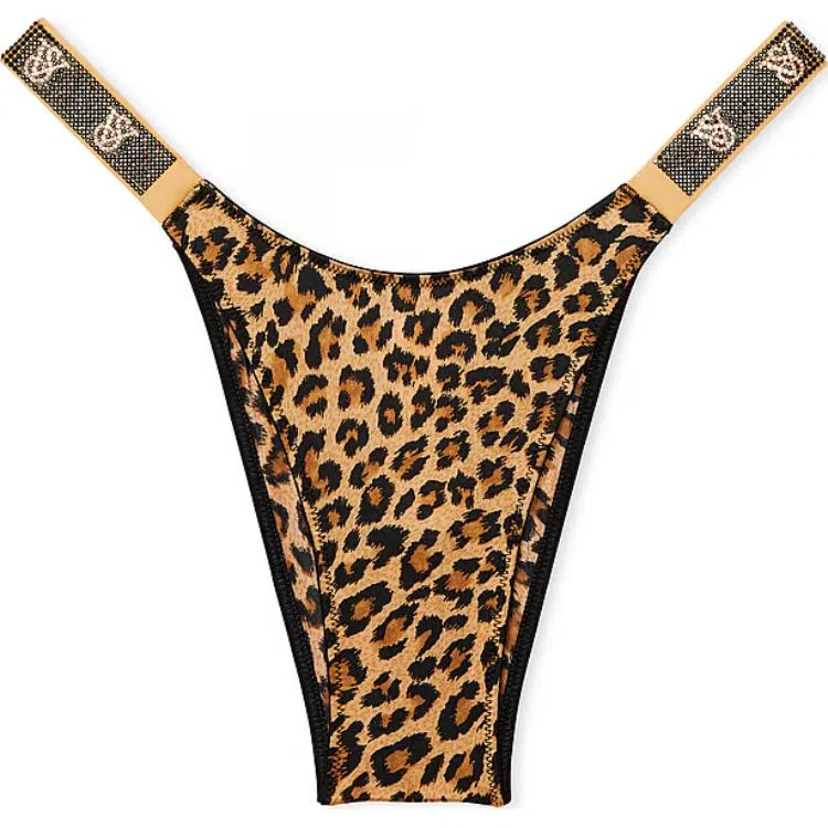 Victoria's Secret Very Sexy Double Shine Strap Lace Brazilian Panty Leopard 1