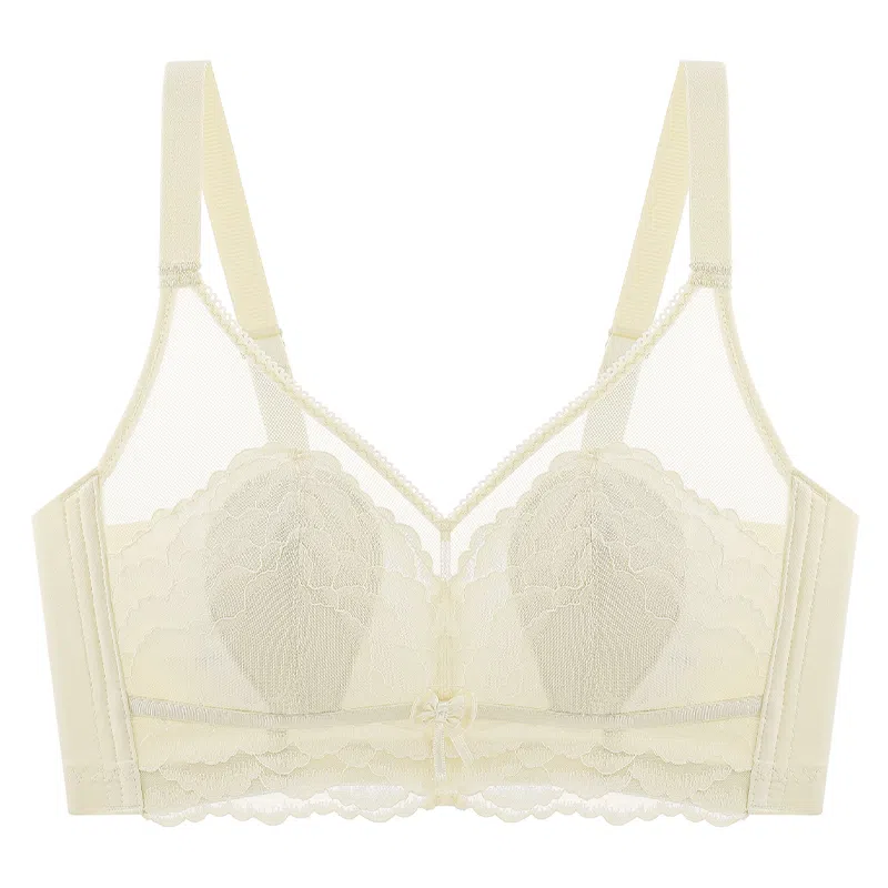 莫代尔 聚拢收副乳防下垂薄款透气蕾丝文胸 女款