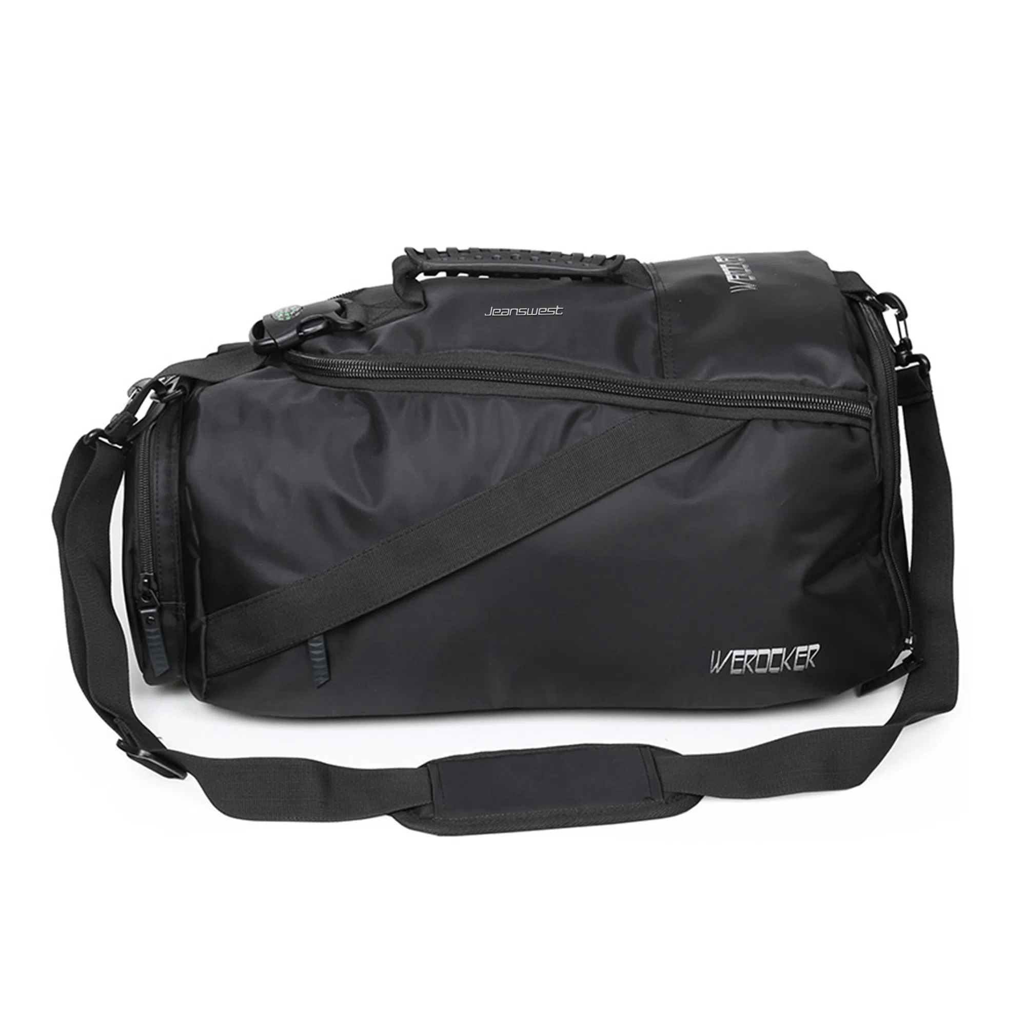 真维斯 大容量百搭高颜值多功能学生便携出差通勤瑜伽训练游泳运动多背法 锦纶 斜挎包单肩双肩包背包健身包 男款 常规 黑色