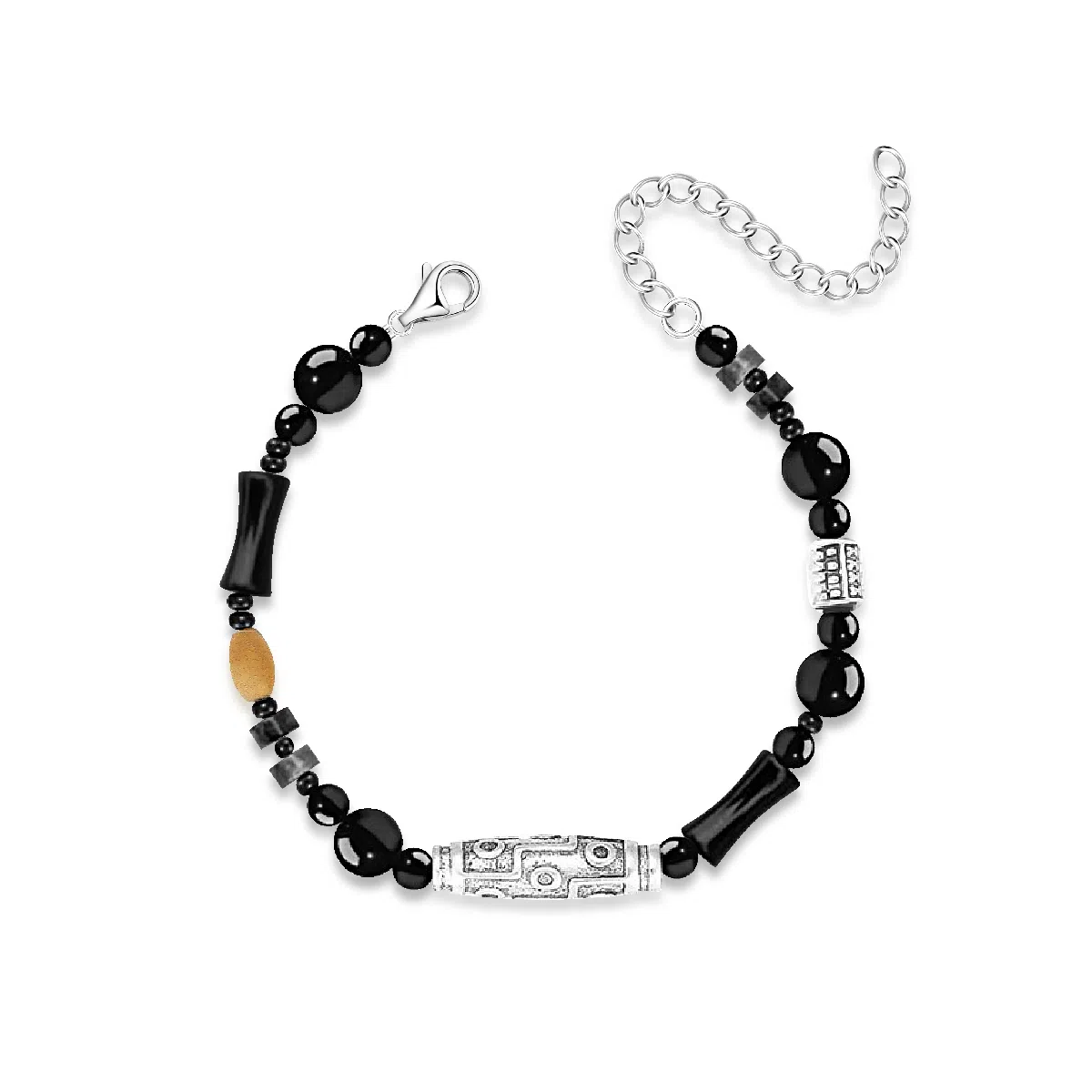 星珍思 天珠藏符 新中式小众设计招财转运九眼天珠 简约复古民族风可调节手饰 合金 手链 男女同款情侣款