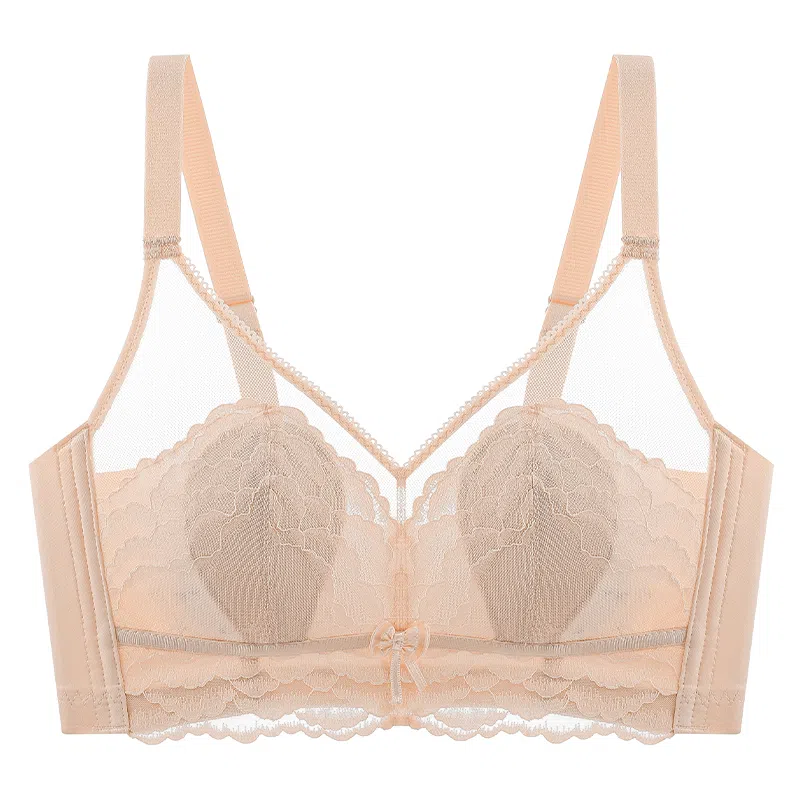 莫代尔 聚拢收副乳防下垂薄款透气蕾丝文胸 女款