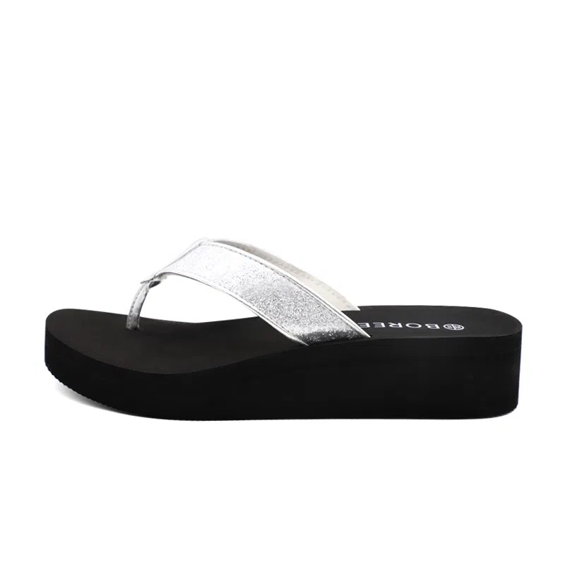 宝人 百搭时尚舒适 静音防臭防磨防滑人字拖鞋 女款 黑色