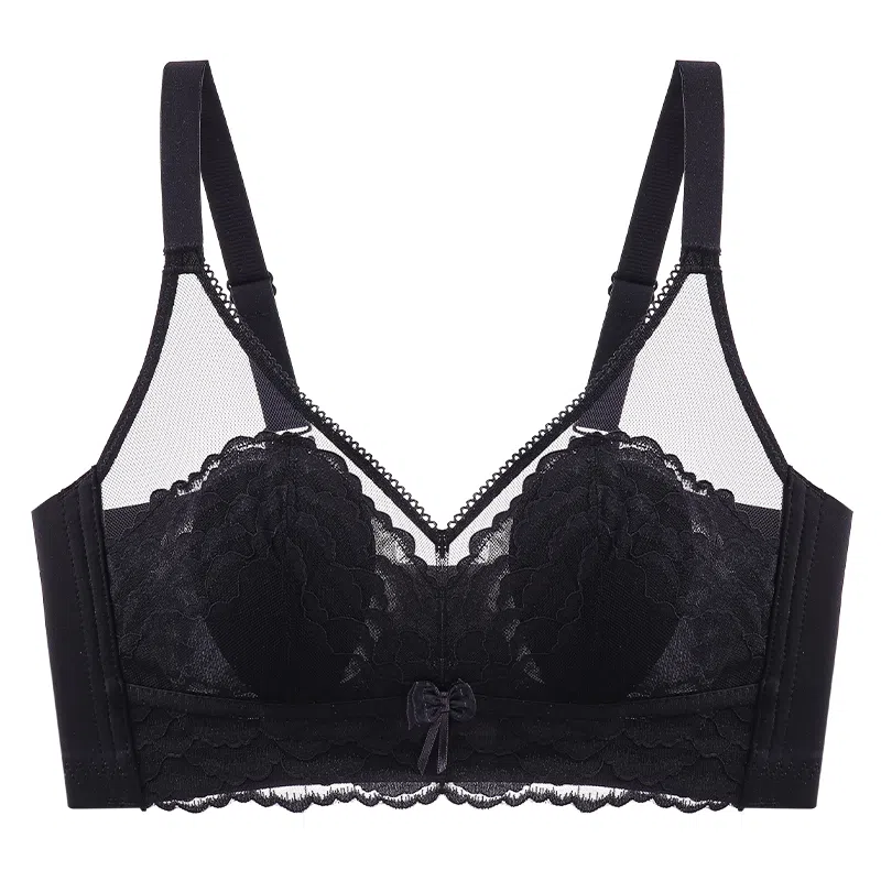 莫代尔 聚拢收副乳防下垂薄款透气蕾丝文胸 女款
