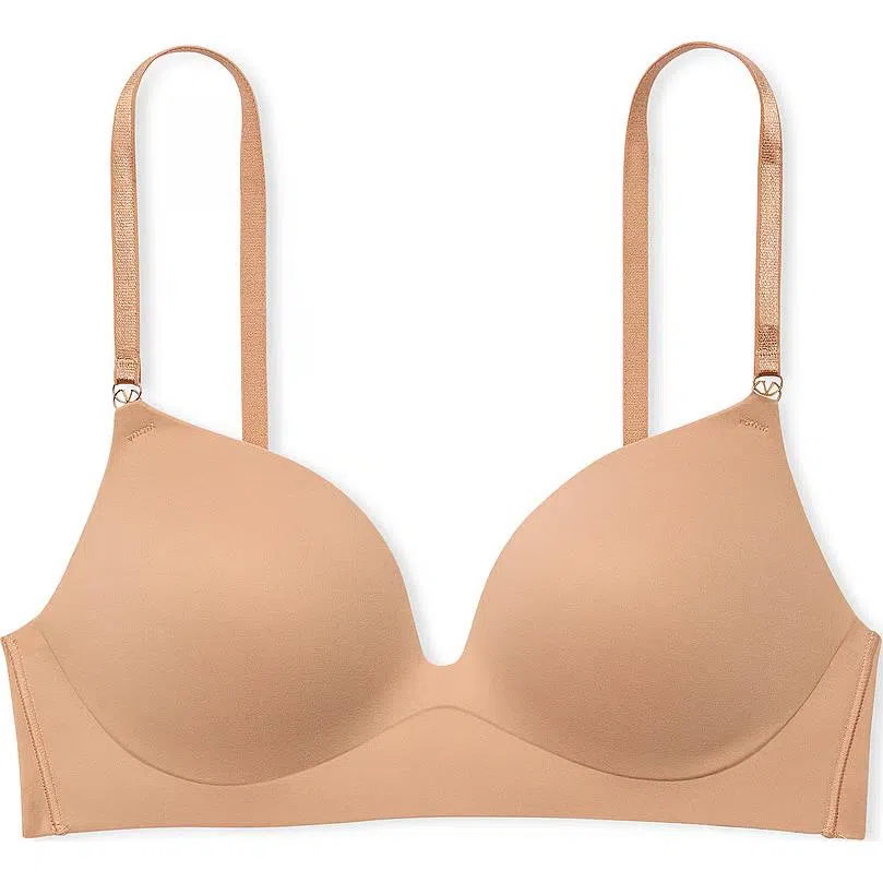 Victoria's Secret Dream Angels Smooth Wireless Push-Up Plunge Bra Praline