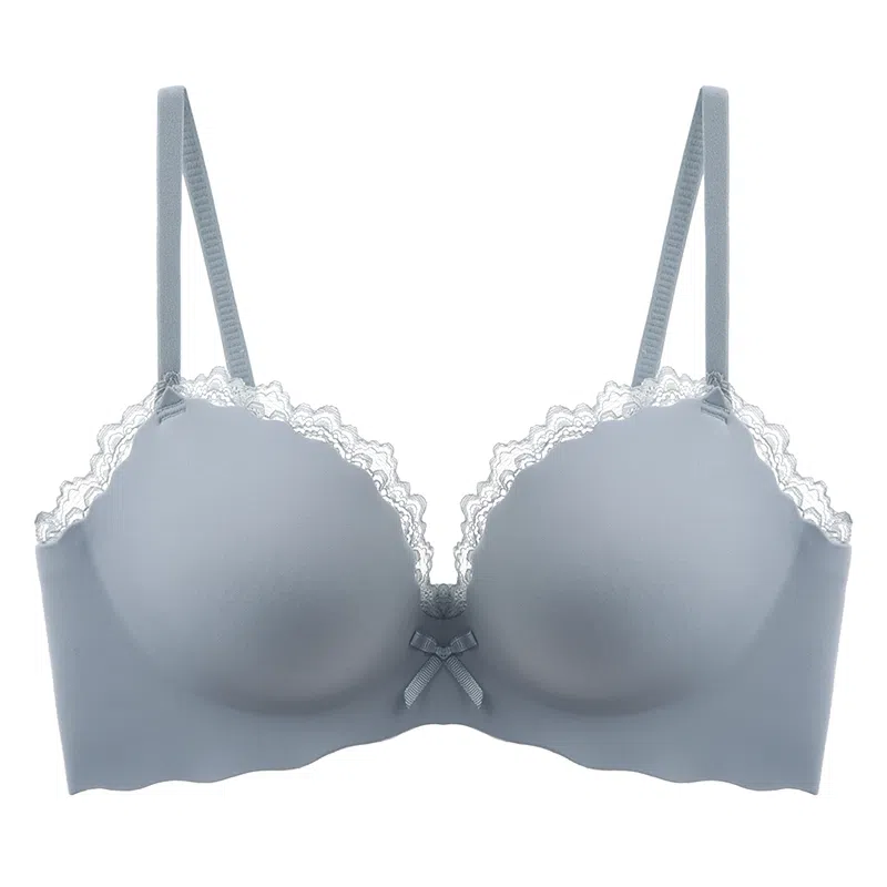 欧迪芬 纯色蕾丝边侧收聚拢小胸显大无痕舒适文胸 女款