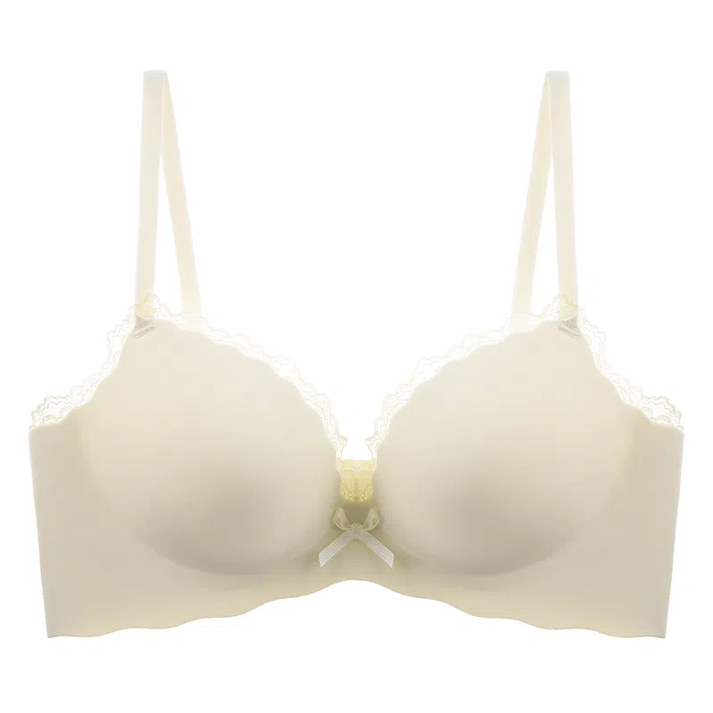 欧迪芬 纯色蕾丝边侧收聚拢小胸显大无痕舒适文胸 女款