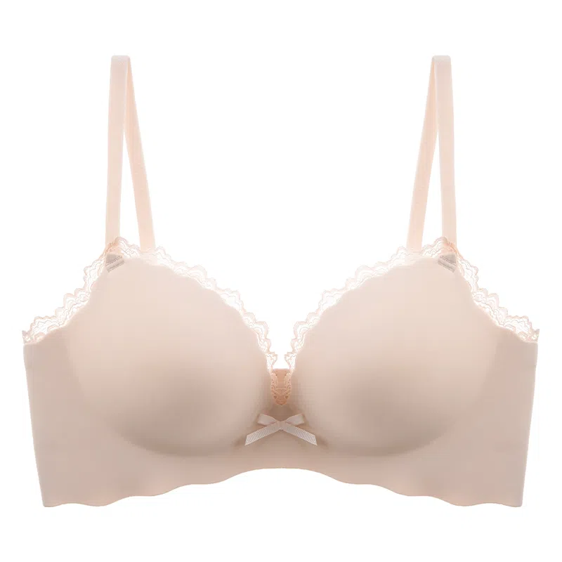 欧迪芬 纯色蕾丝边侧收聚拢小胸显大无痕舒适文胸 女款