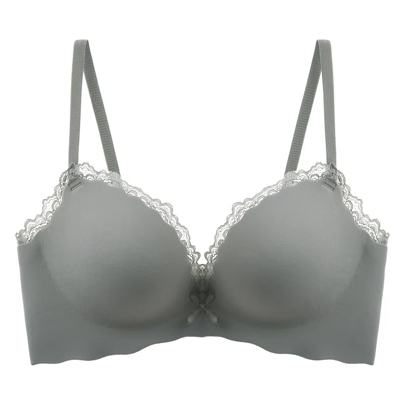 欧迪芬 纯色蕾丝边侧收聚拢小胸显大无痕舒适文胸 女款