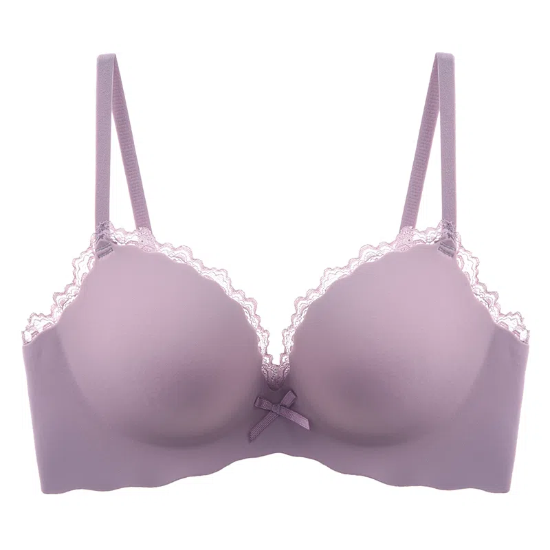 欧迪芬 纯色蕾丝边侧收聚拢小胸显大无痕舒适文胸 女款