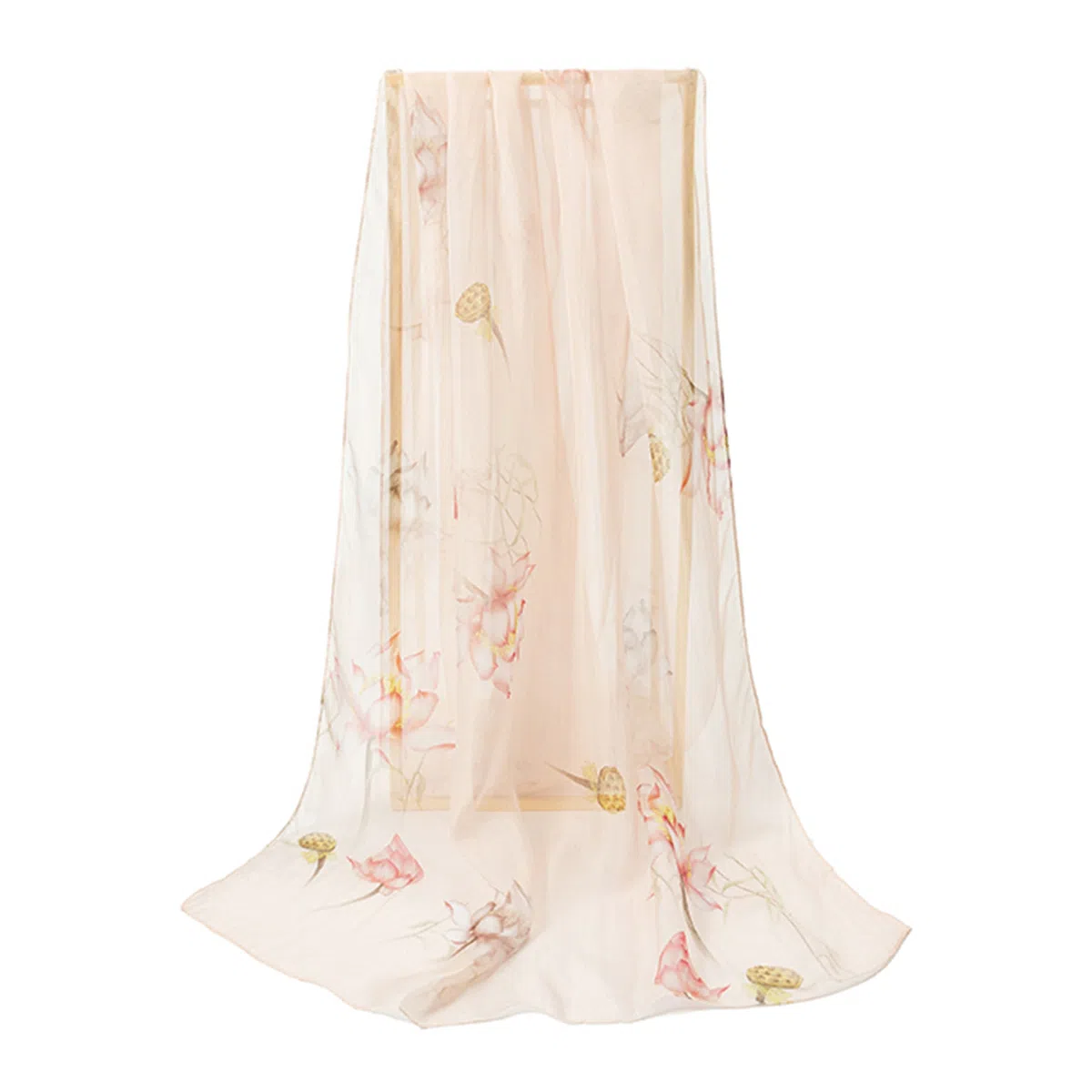 上海故事 春花秋月喷绘真丝长巾 桑蚕丝 丝巾 女款