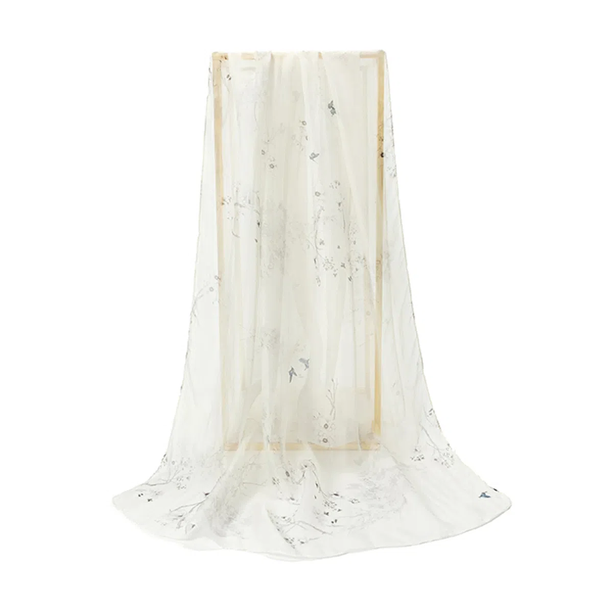 上海故事 春花秋月喷绘真丝长巾 桑蚕丝 丝巾 女款