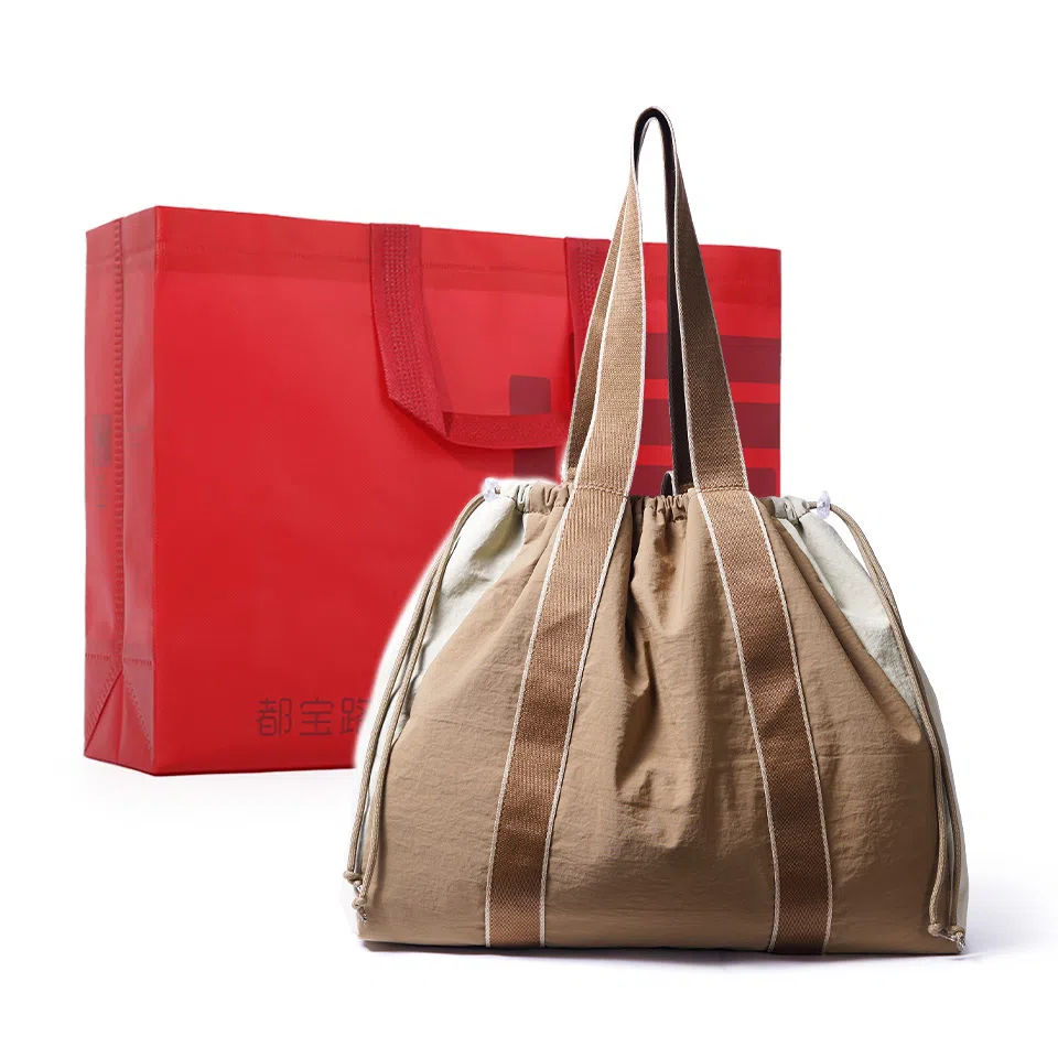 都宝路 美拉德拼色多功能 织物 手提包 女款 多色