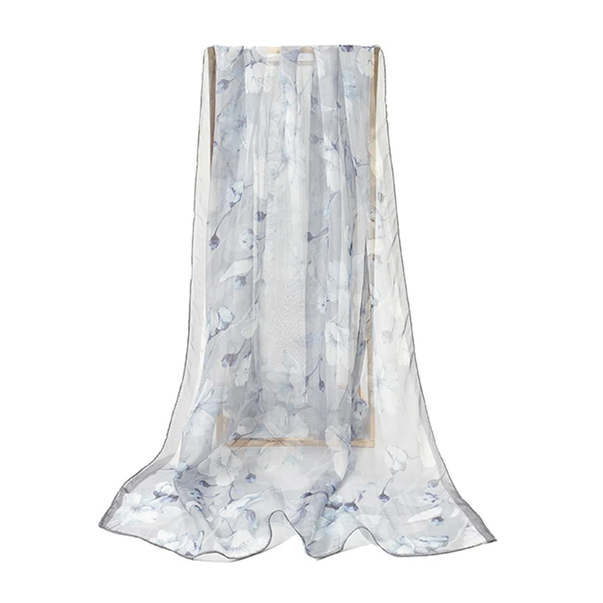 上海故事 春花秋月喷绘真丝长巾 桑蚕丝 丝巾 女款