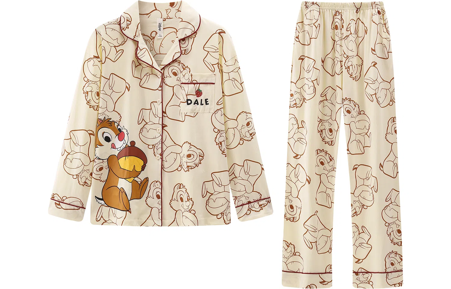 Miyadie x Disney Chip 'n' Dale Cotton Lounge Set Beige