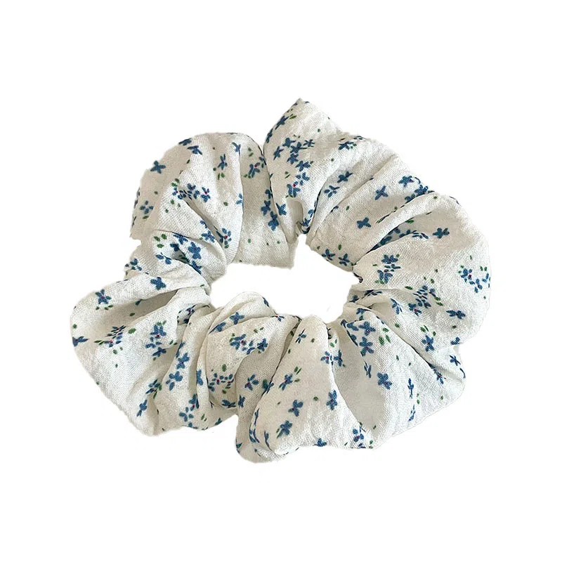 水中玉 韩式简约蓝色波点大肠发圈高级感时尚扎头发绳头饰皮筋 发圈发绳 女款