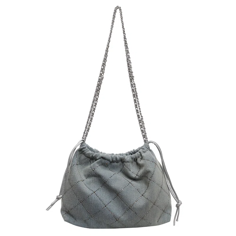 雅鹿 休闲简约日常通勤时尚百搭 牛仔布 单肩斜挎包 常规 女款 浅蓝色/深蓝色