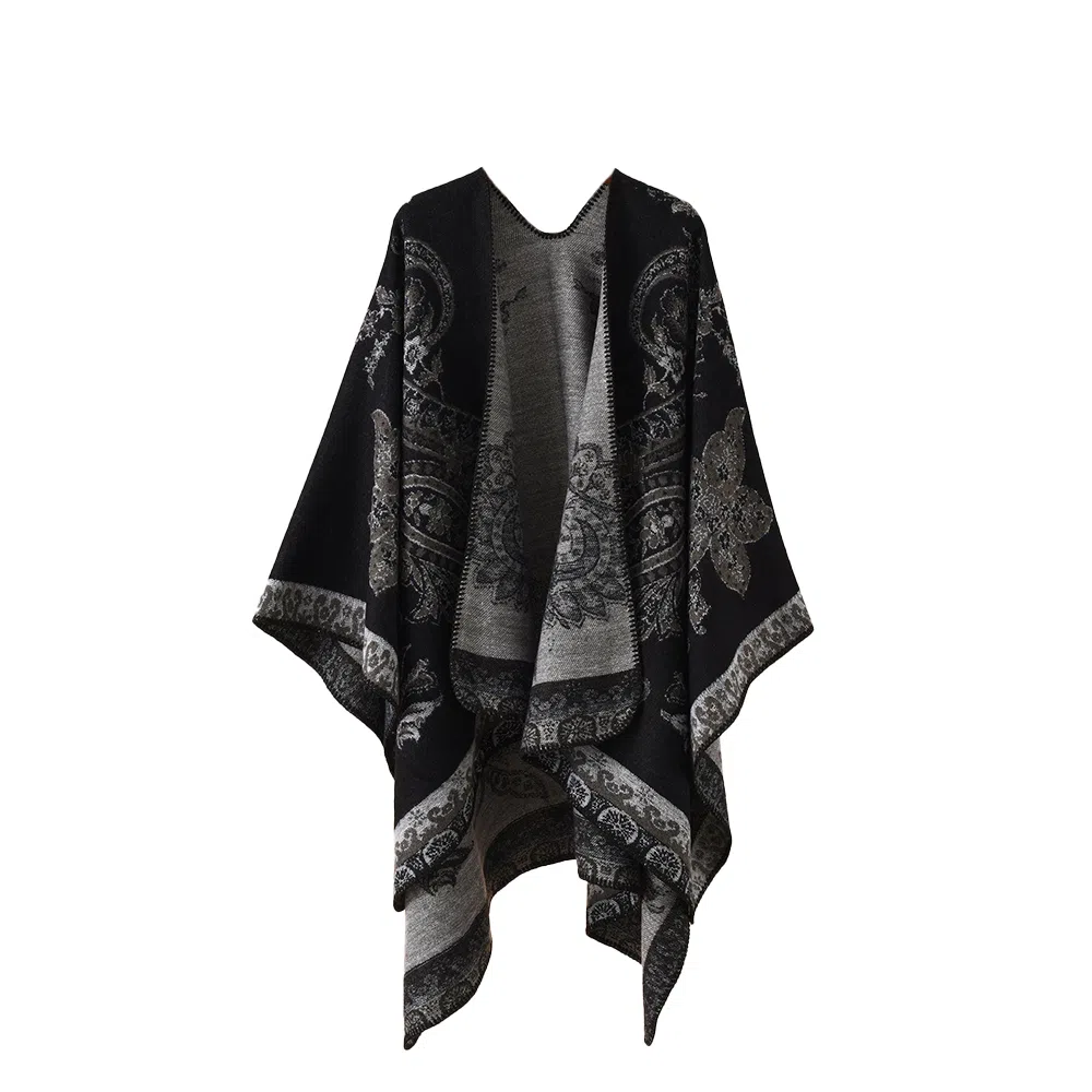 梦特娇 优雅名媛风欧美格子印花出行旅游拍照民族风保暖 披肩 女款