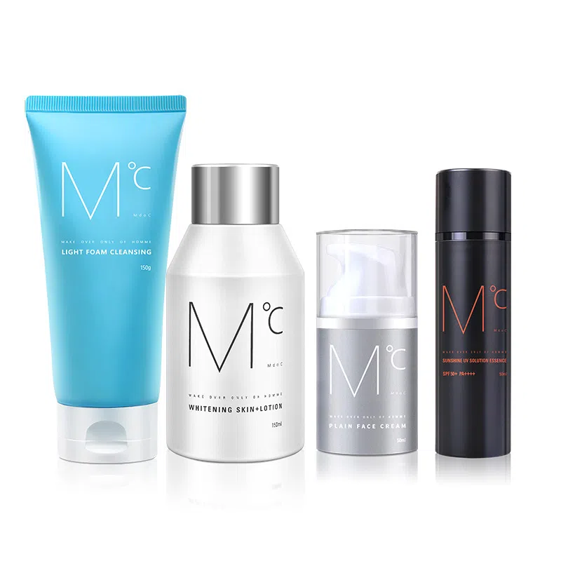 蒙度士 清爽洁面美白精华素颜霜防晒霜四件套 补水保湿
