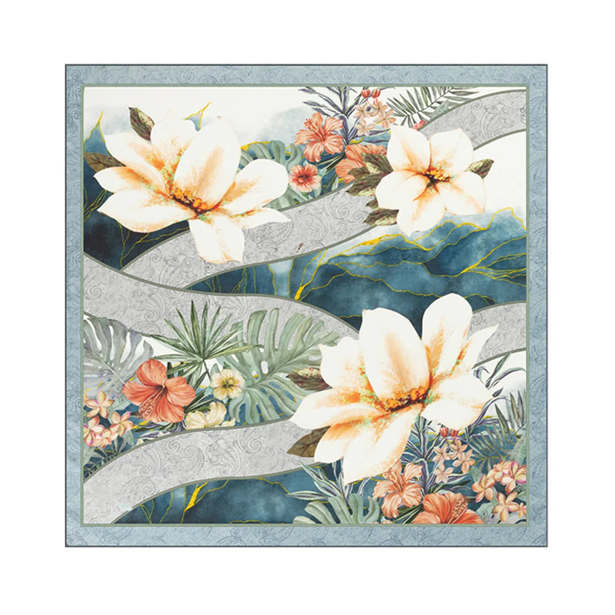 上海故事 青春 真丝中 （双面）芳茶雅韵 桑蚕丝 上架 女款 #礼盒装