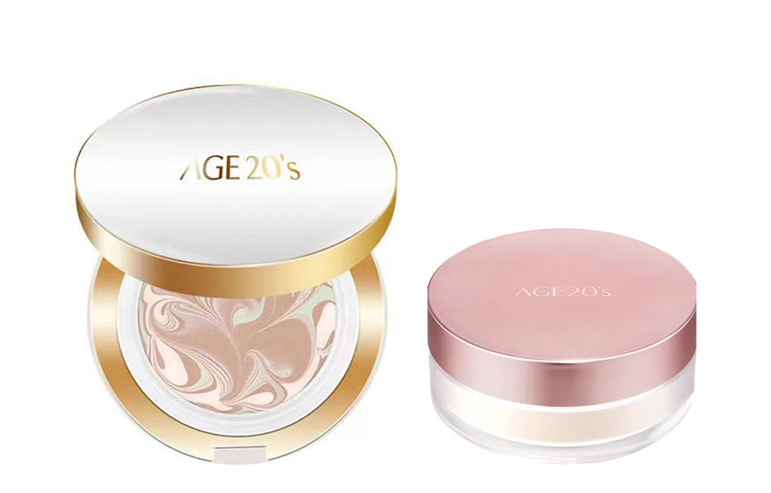 爱敬 爱纪二十之精华遮瑕持妆气垫散粉组合 彩妆套装 控油自然清透不卡粉保湿提亮肤色滋润防晒