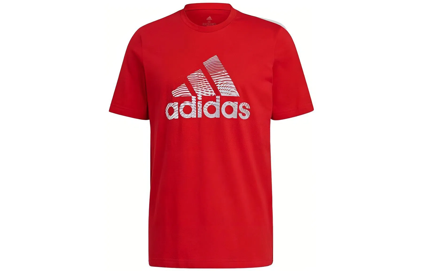 adidas Letter Logo Crew Neck T-Shirt Red