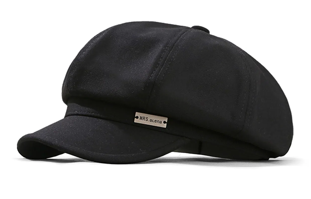 优幽兰 日系复古文艺画家帽韩版时尚百搭显脸小八角帽减龄气质休闲大头围报童帽英伦风 聚酯纤维 贝雷帽 女款