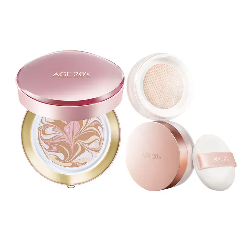 爱敬 韩国进口 四色拉花遮瑕气垫 控油持久定妆散粉