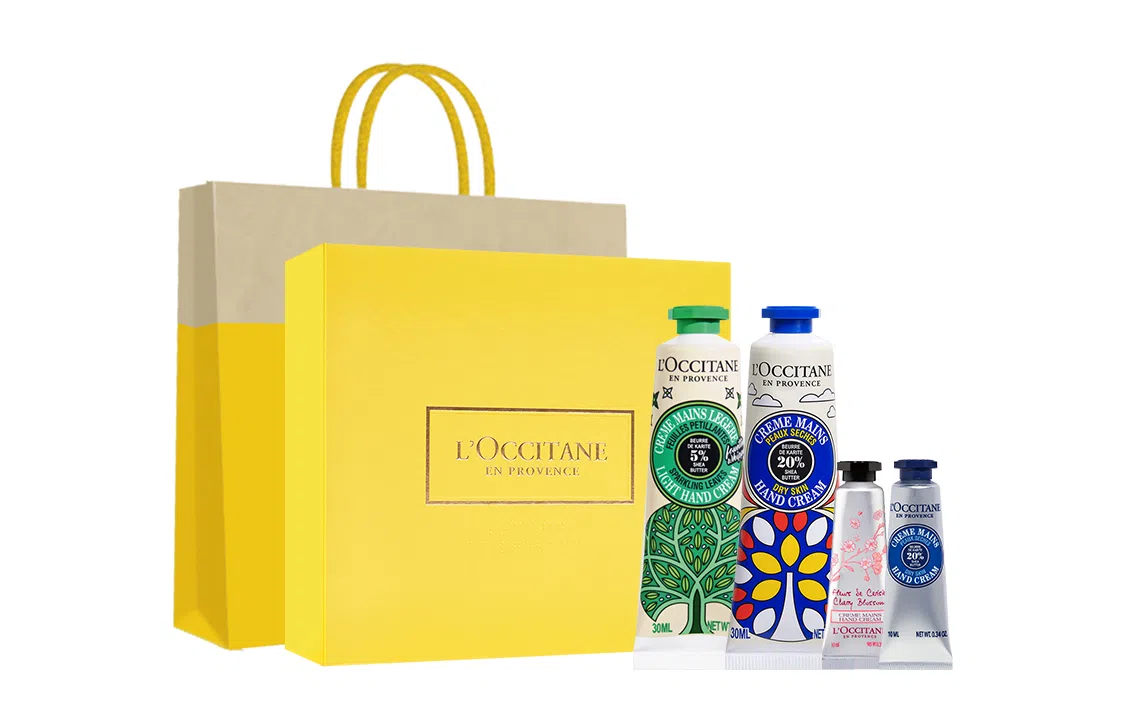 欧舒丹 限定晨光叶语樱花乳木果日落琥珀手霜套装 滋润保湿礼盒