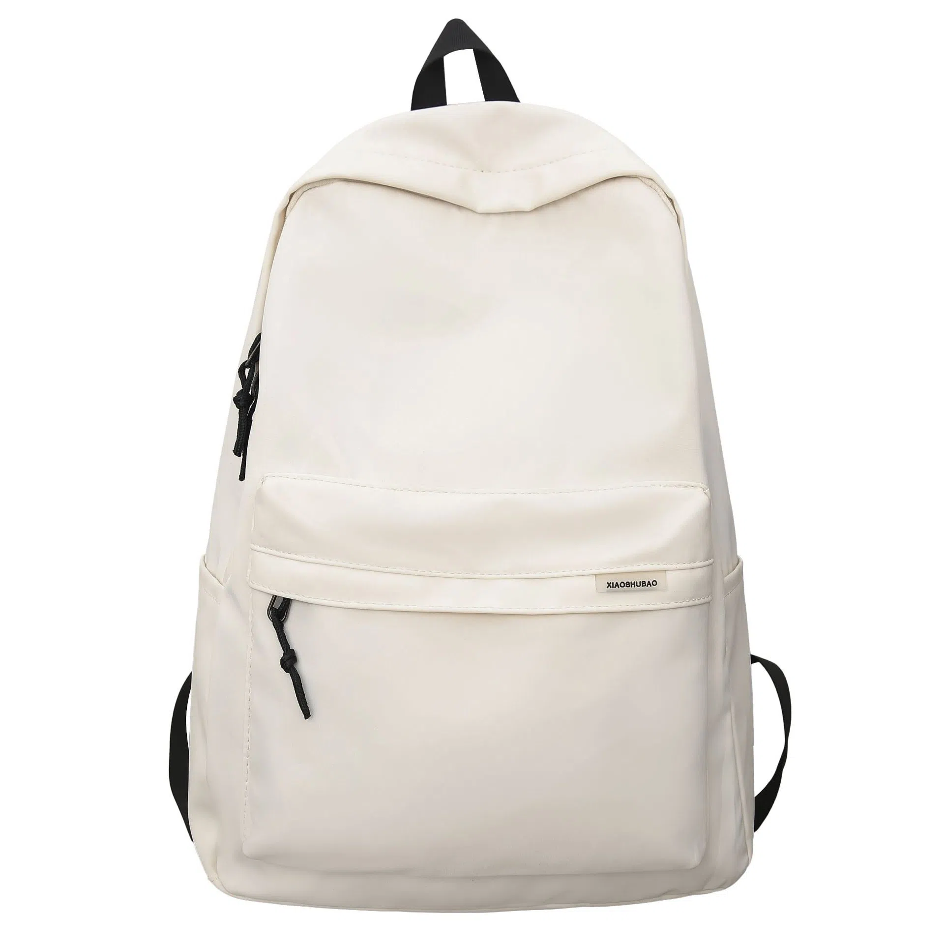 泰克森 简约大容量旅行休闲日系初高中大学生 尼龙 双肩包 男女同款情侣款 黑色/白色