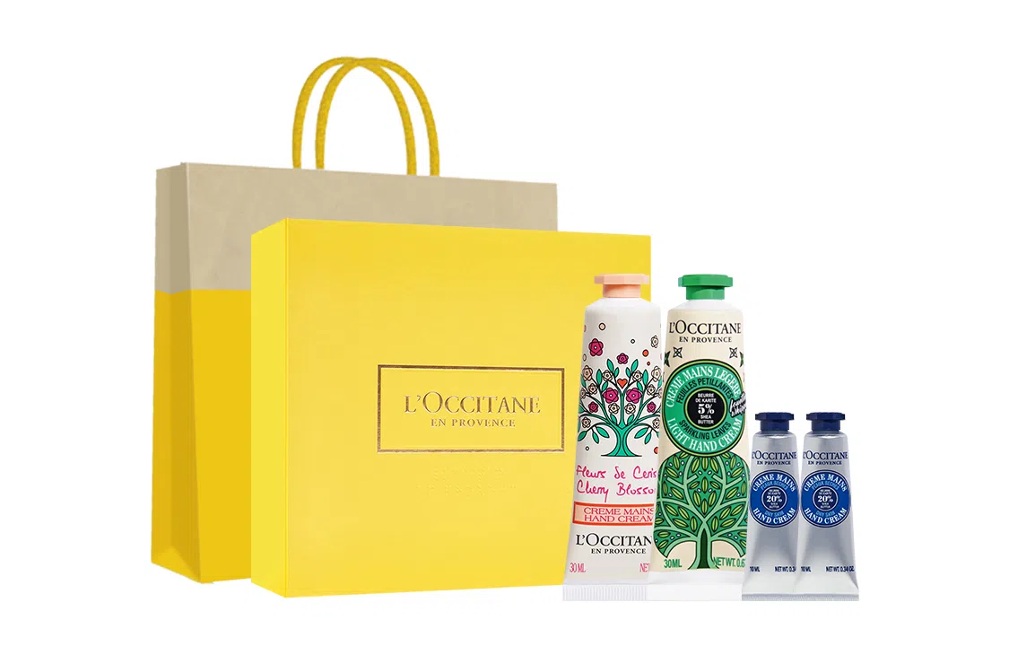 欧舒丹 限定晨光叶语樱花乳木果日落琥珀手霜套装 滋润保湿礼盒