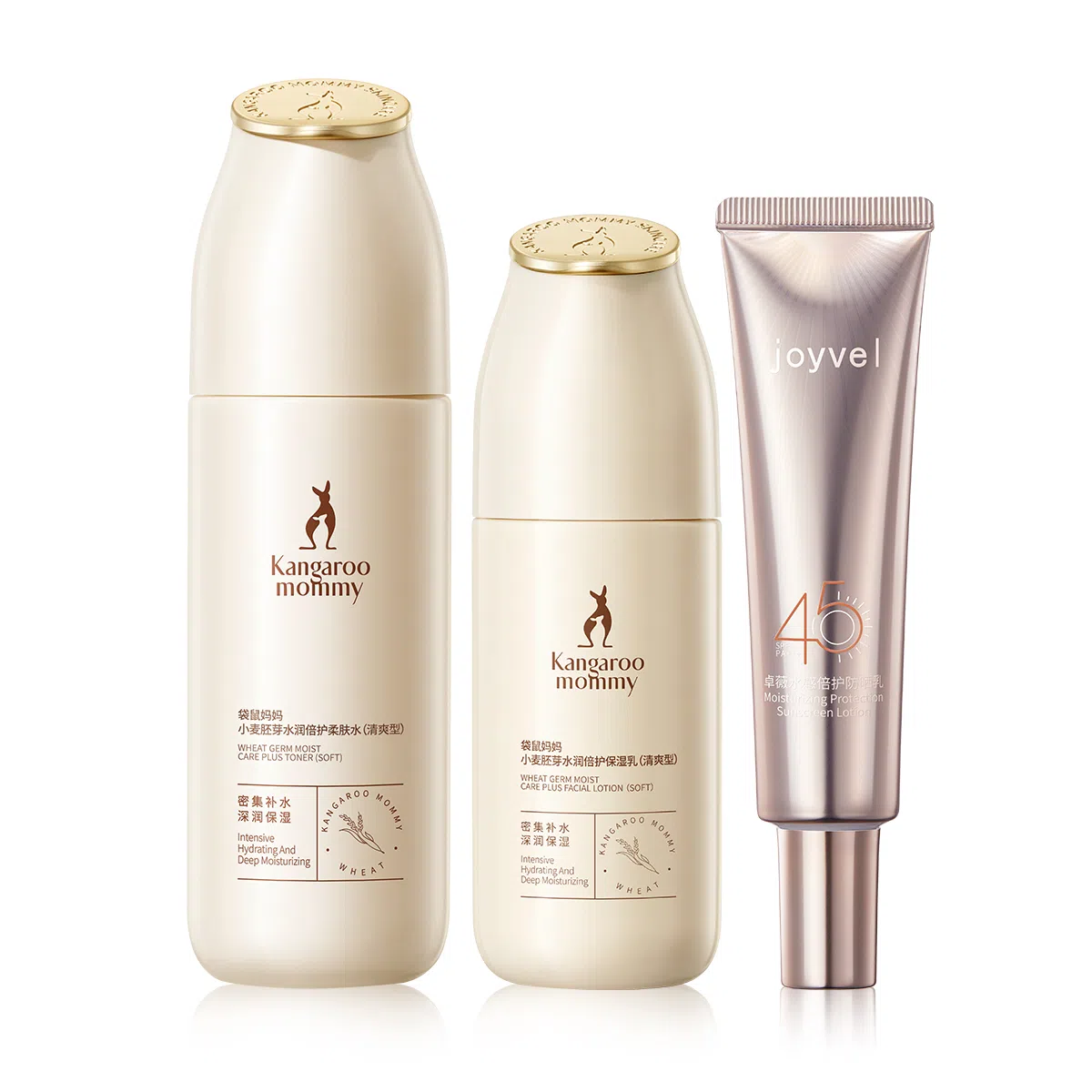 袋鼠妈妈 小麦防晒 护肤套装 保湿